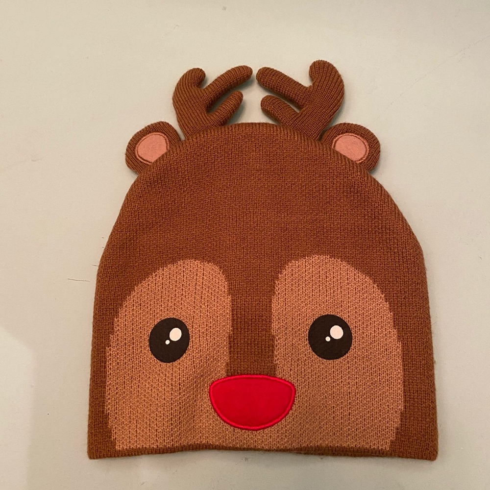 Festive reindeer beanie from target. For kids.
